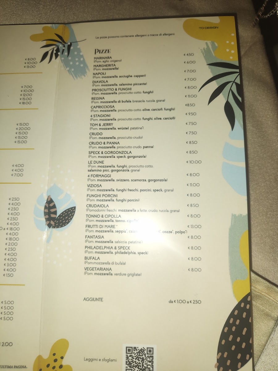 Menu Le Dune Ristobar Di Vincenzo Pascarito Bar Ristorante Pizzeria-1
