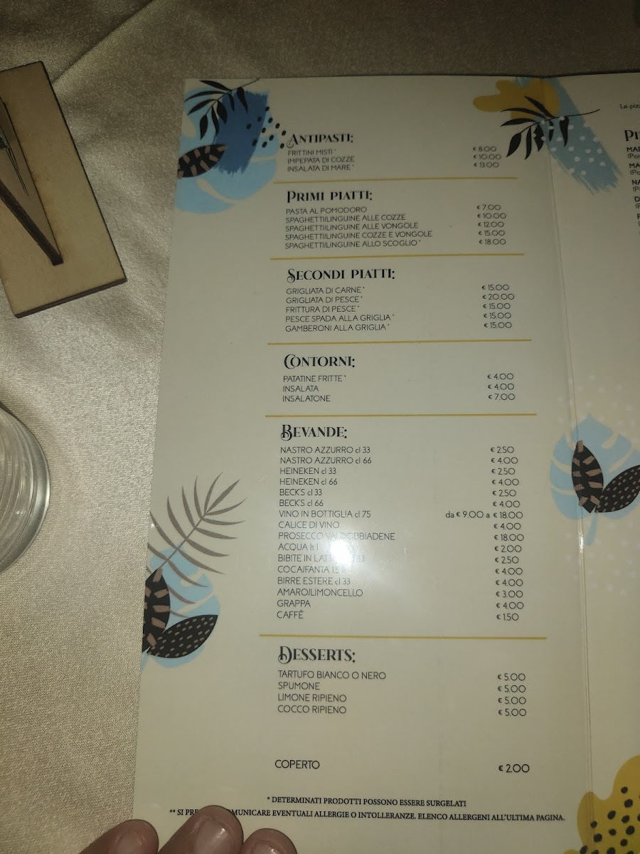 Menu Le Dune Ristobar Di Vincenzo Pascarito Bar Ristorante Pizzeria-2